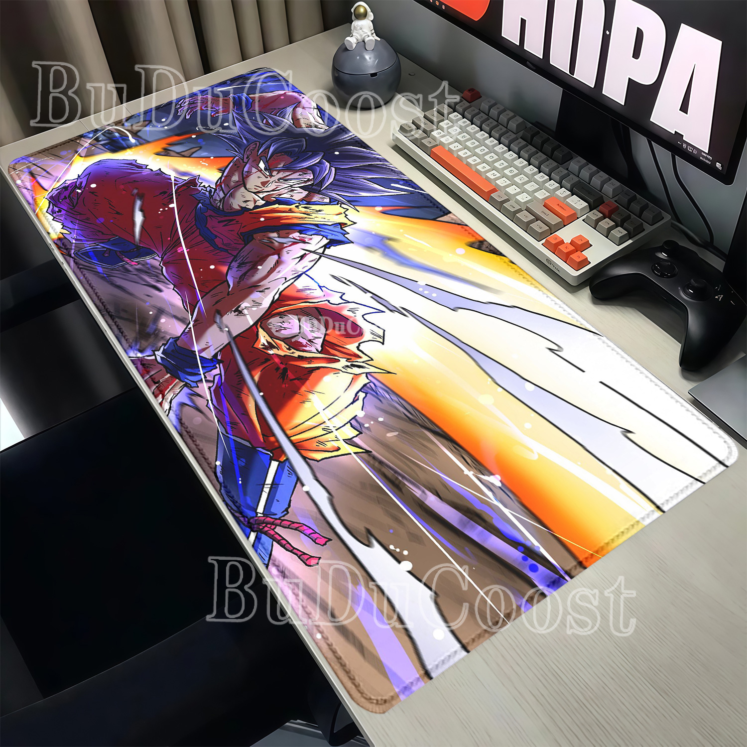 Esports Gaming Table - マウスパッド HD 印刷ドラゴンボール孫悟空オーバーロック Esport デスクマットキーボードゲームオフィスアクセサリー滑り止めベース XXL