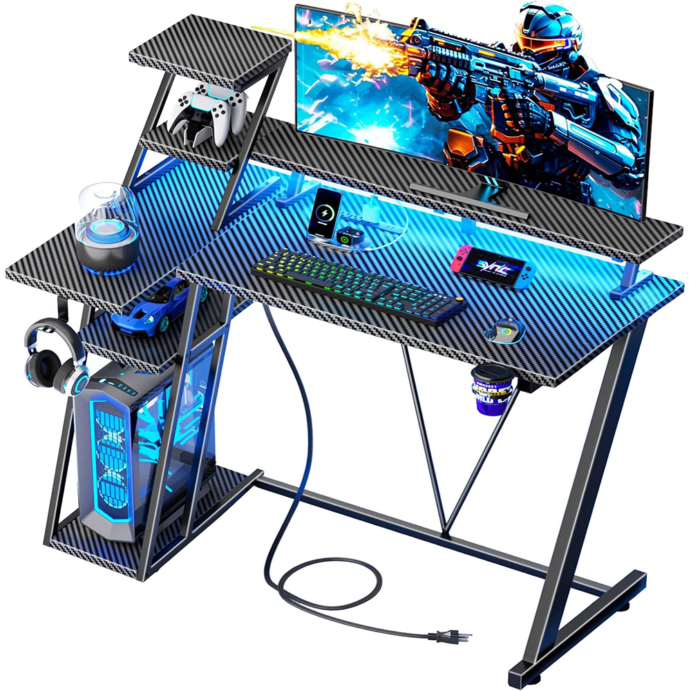 Esports Gaming Table - プロ仕様の人気ゲーミングデスク、レーシングゲーミングテーブルデザイン、RGBライト付きPCゲーミングデスク（eスポーツ向け）