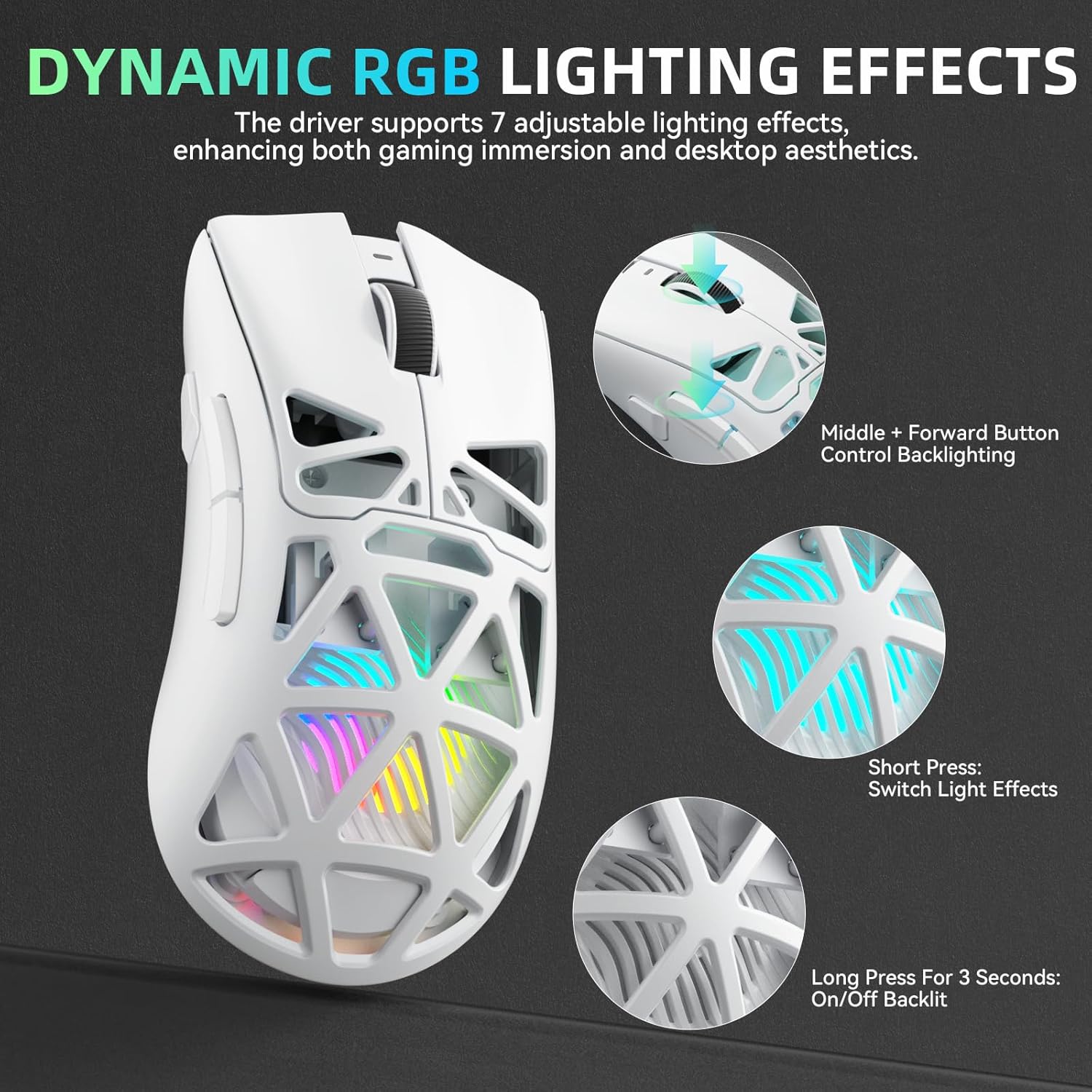 Esports Gaming Mouse Weight Adjustable - AULA SC620 ワイヤレスマウス 有線/Bluetooth/2.4G PAW3311 軽量