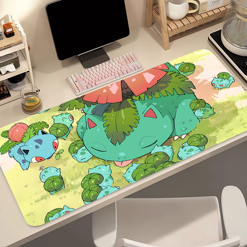Esports Gaming Mice - アニメマウスパッドポケモンフシギダネ大型ゲーマーキーボードデスクマウスマットカーペットラップトップラバータピスソーリスゲーミングノートブックマウスパッド
