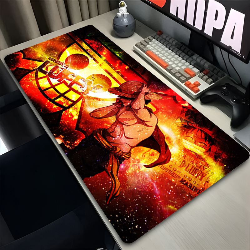 Esports Gaming Mice - 大型マウスパッド ワンピース ルフィ アニメ 拡張デスクマット ノートパソコン