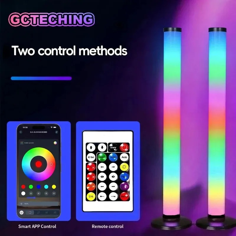 Esports Gaming Setup - 2個セット 120CM RGBフロアランプ、音に反応するLEDコーナーライトバー、ゲーミングルーム、寝室、eスポーツセットアップ用アンビエント照明