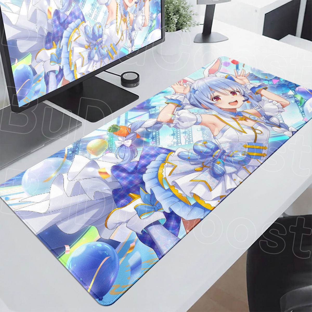 Esports Gaming Table - 1200x600mm 特大漫画ウサダペコラ E スポーツゲーマーマウスパッド耐久性のあるステッチエッジコンピュータテーブルマットオフィスやゲーム用