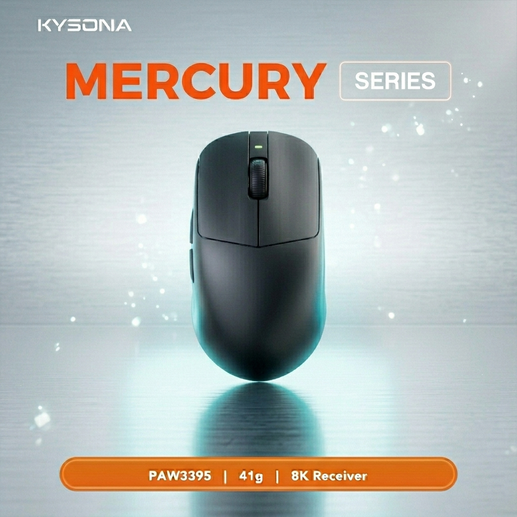 Esports Gaming Mouse Weight Adjustable - KYSONA Mercury Pro PAW3395 ワイヤレスゲーミングマウス 41g