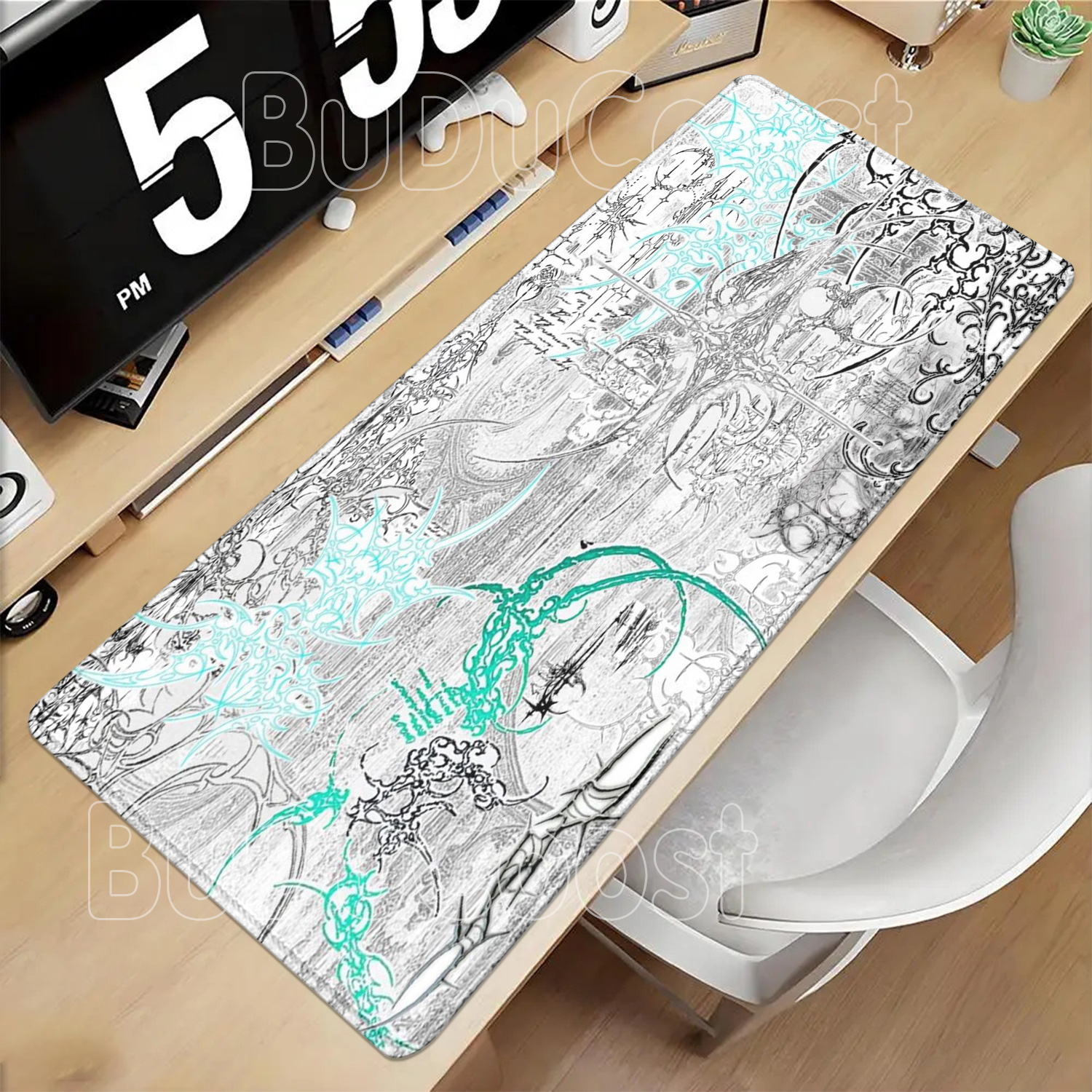 漫画黒白パターンアートマウスパッドゲーム用滑り止めeスポーツ - Esports Gaming Table のレビューと価格