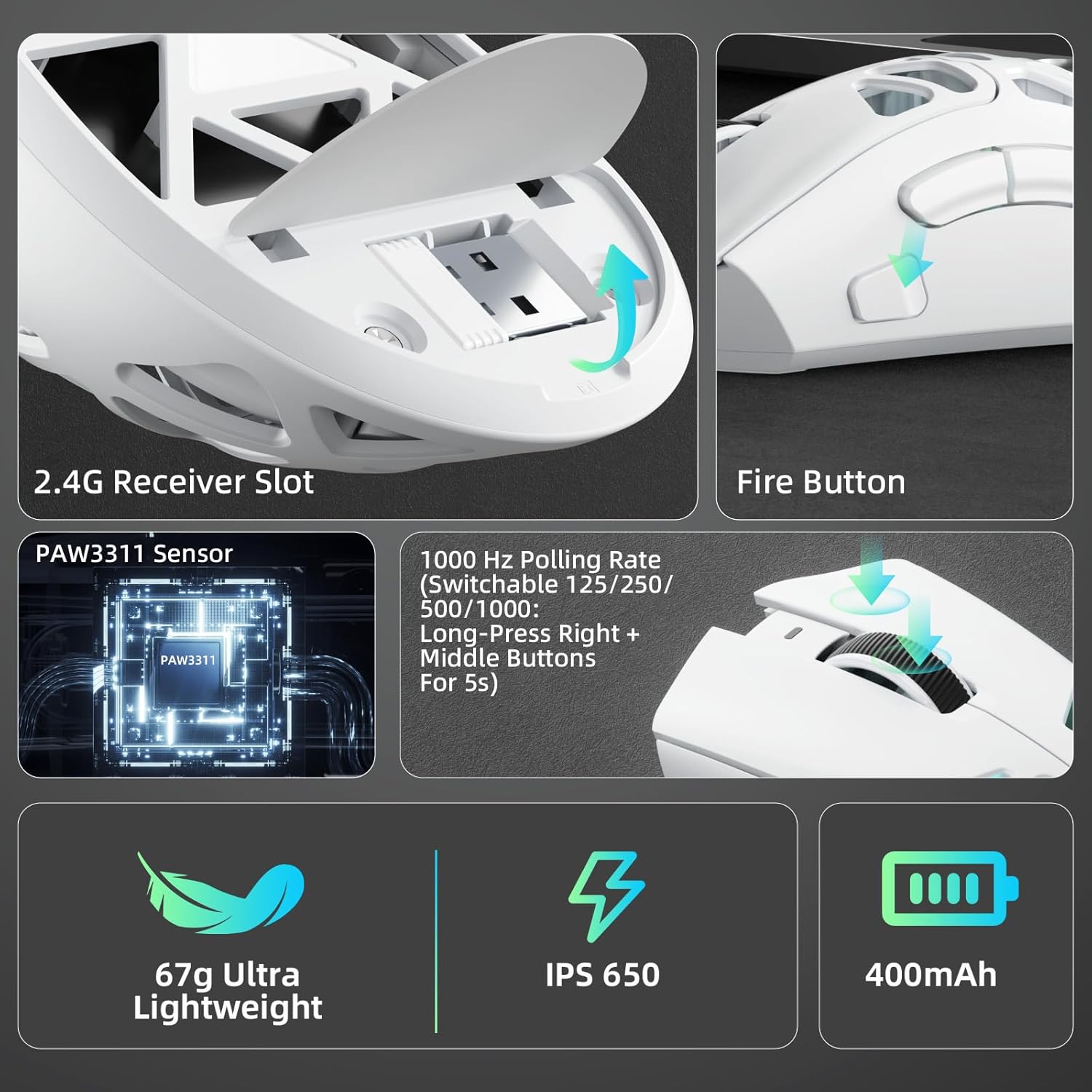 AULA SC620 ワイヤレスマウス 有線/Bluetoo - Esports Gaming Mouse Weight Adjustable のレビューと価格