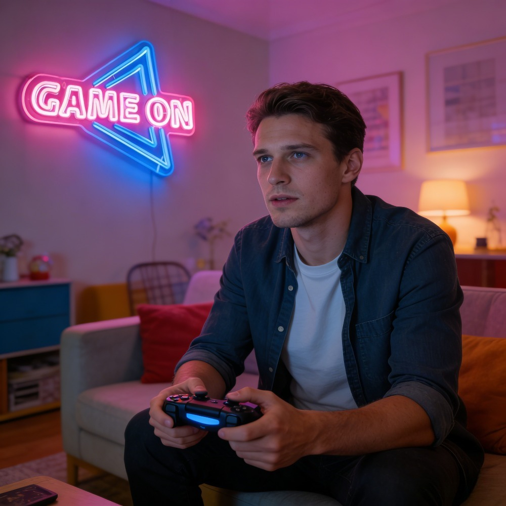 ネオンサインLED USBウォールライト調光可能ゲーミングル - Esports Gaming Setup のレビューと価格
