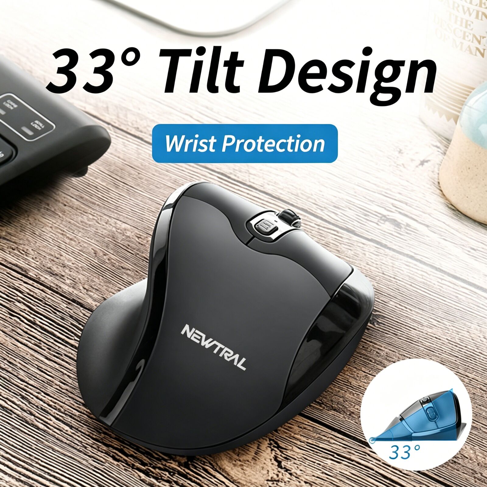 2.4GHz ワイヤレス垂直人間工学光学式マウス DPI 8 - Esports Gaming Mouse Weight Adjustable のレビューと価格