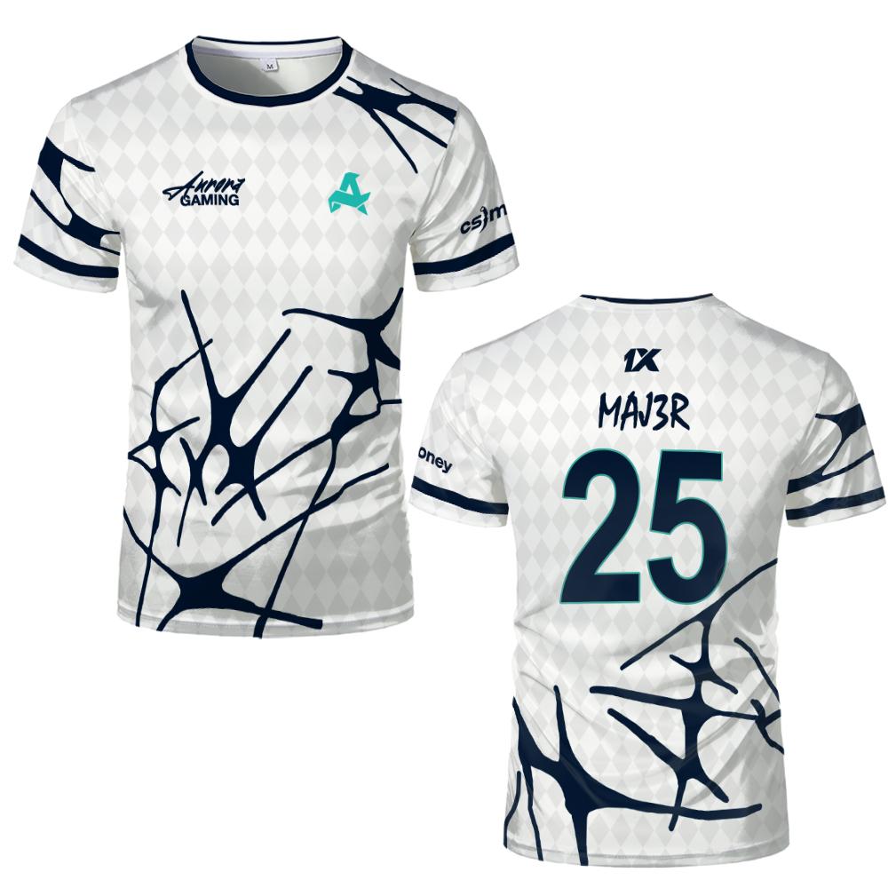 スポーツチーム オーロラ ゲーム ジャージー Tシャツ XA - Custom Esports Gaming Jersey のレビューと価格