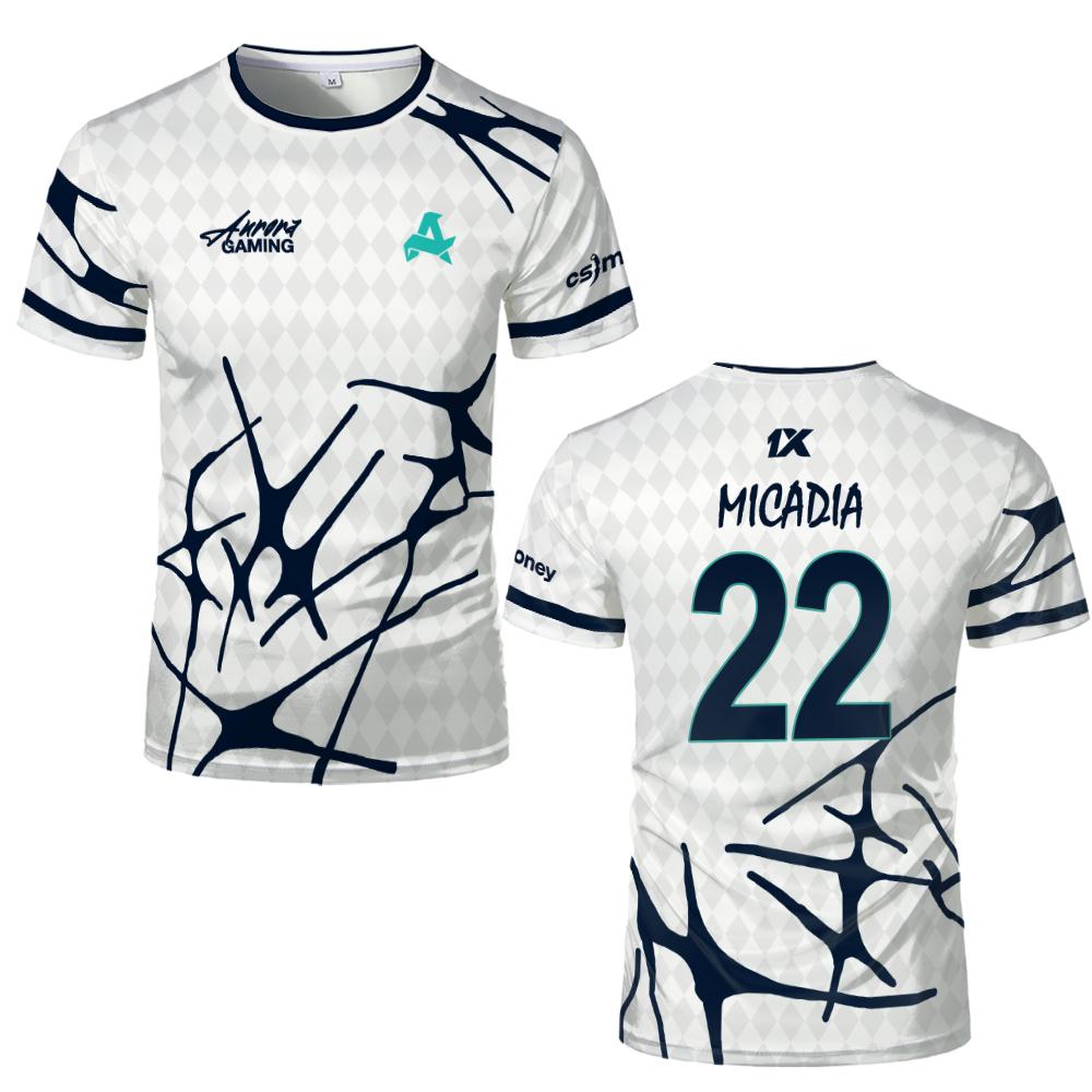 スポーツチーム オーロラ ゲーム ジャージー Tシャツ XA - Custom Esports Gaming Jersey のレビューと価格