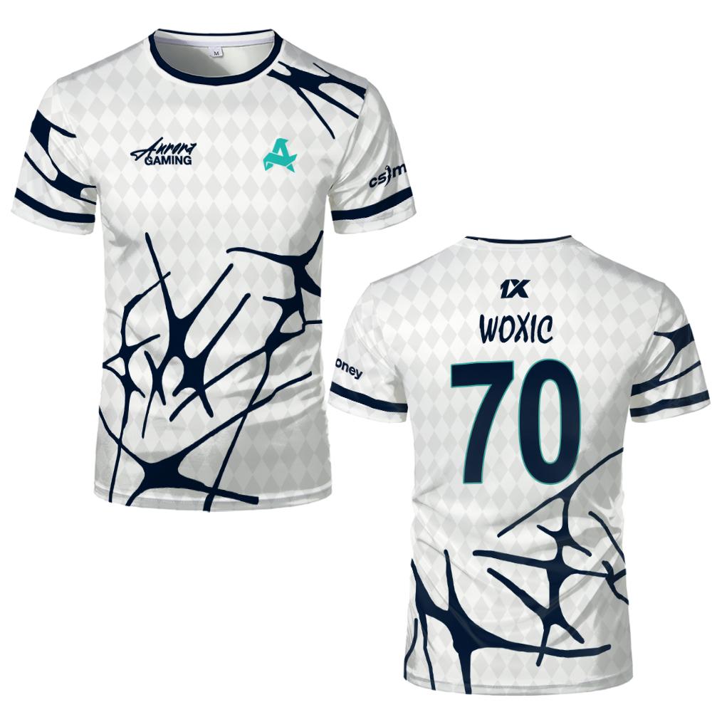 スポーツチーム オーロラ ゲーム ジャージー Tシャツ XA - Custom Esports Gaming Jersey のレビューと価格