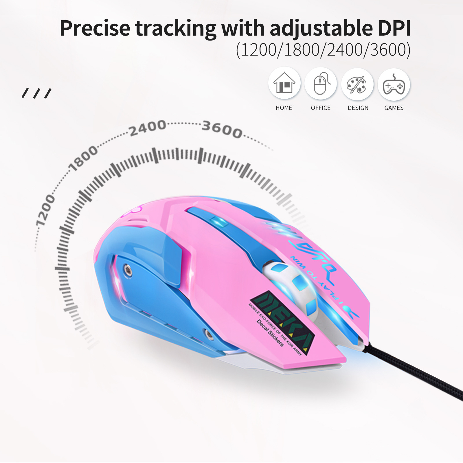 カラフルな光るサイレントゲーミングマウス、重量調整可能なUS - Esports Gaming Mouse Weight Adjustable のレビューと価格