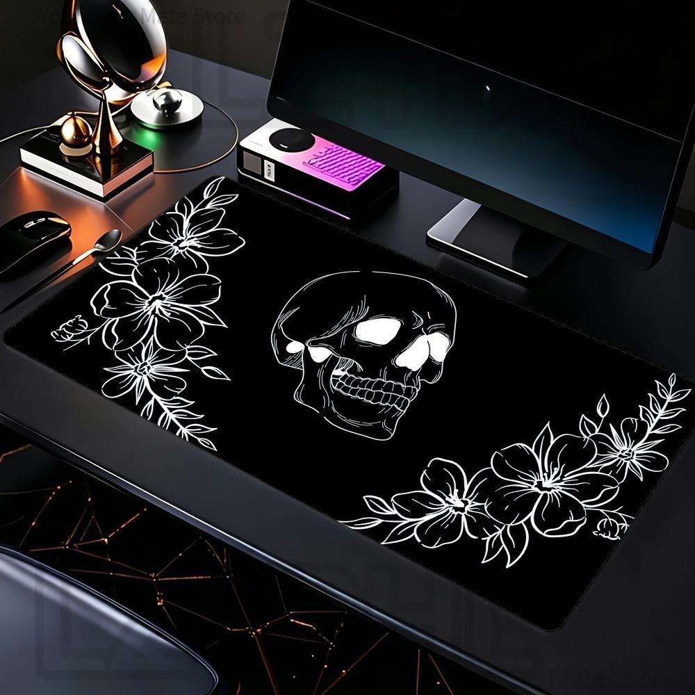 クールな黒のスカル柄マウスパッドXXL大型滑り止めゴム製eス - Esports Gaming Table のレビューと価格
