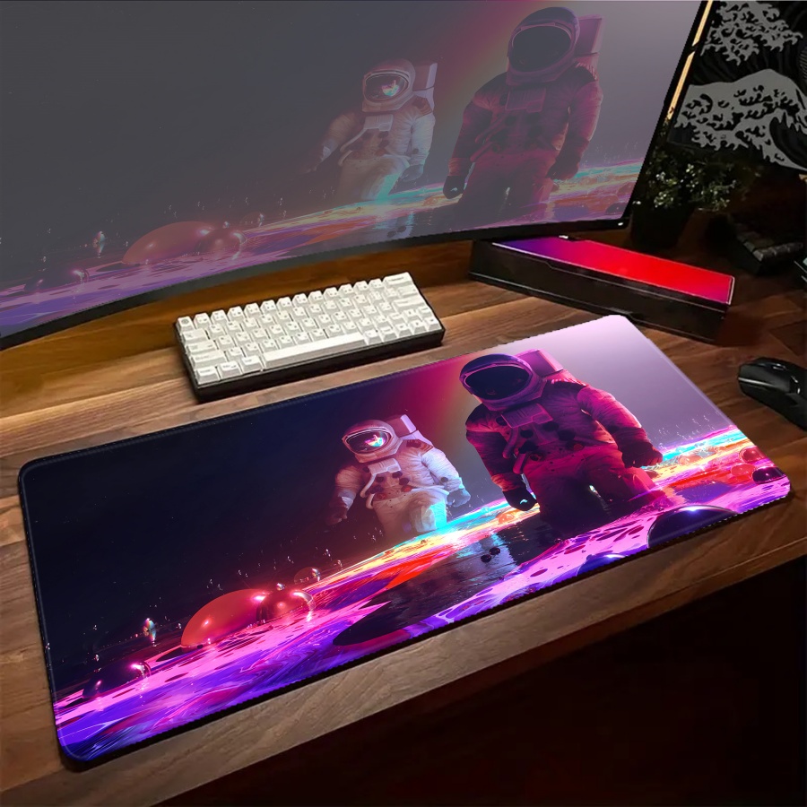 アート宇宙飛行士マウスパッドかわいいビッグマウスパッドかわい - Esports Gaming Setup のレビューと価格