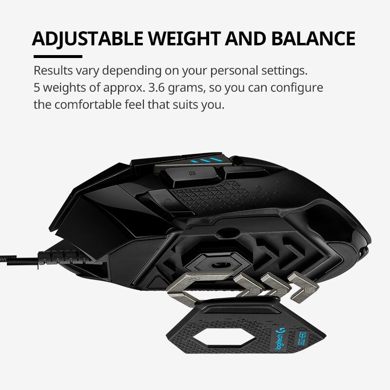 オリジナル ロジクール G502 HERO LIGHTSPE - Esports Gaming Mouse Weight Adjustable のレビューと価格