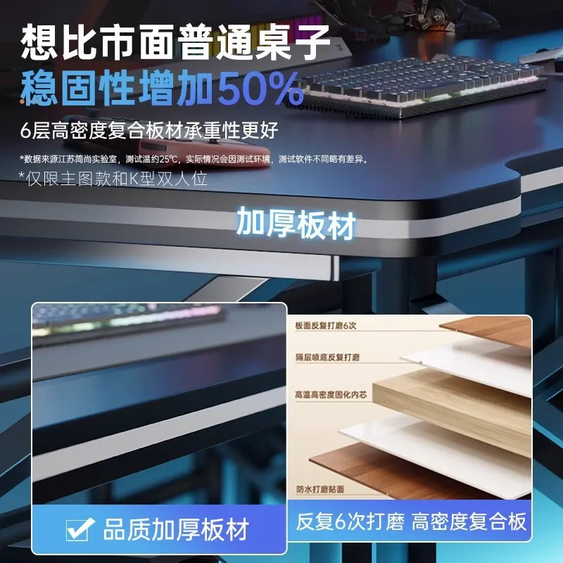 ダブルEスポーツゲーミングデスク、ホームオフィスや寝室用のロ - Esports Gaming Setup のレビューと価格