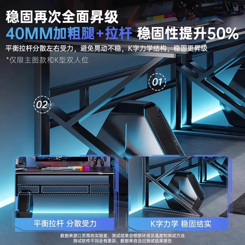 ダブルEスポーツゲーミングデスク、ホームオフィスや寝室用のロ - Esports Gaming Setup のレビューと価格