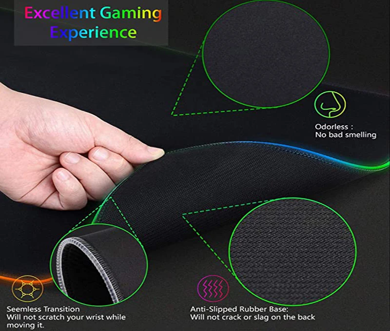RGB XXL HD大型黒白ゴシックハンドマウスパッドPCゲ - Esports Gaming Setup のレビューと価格