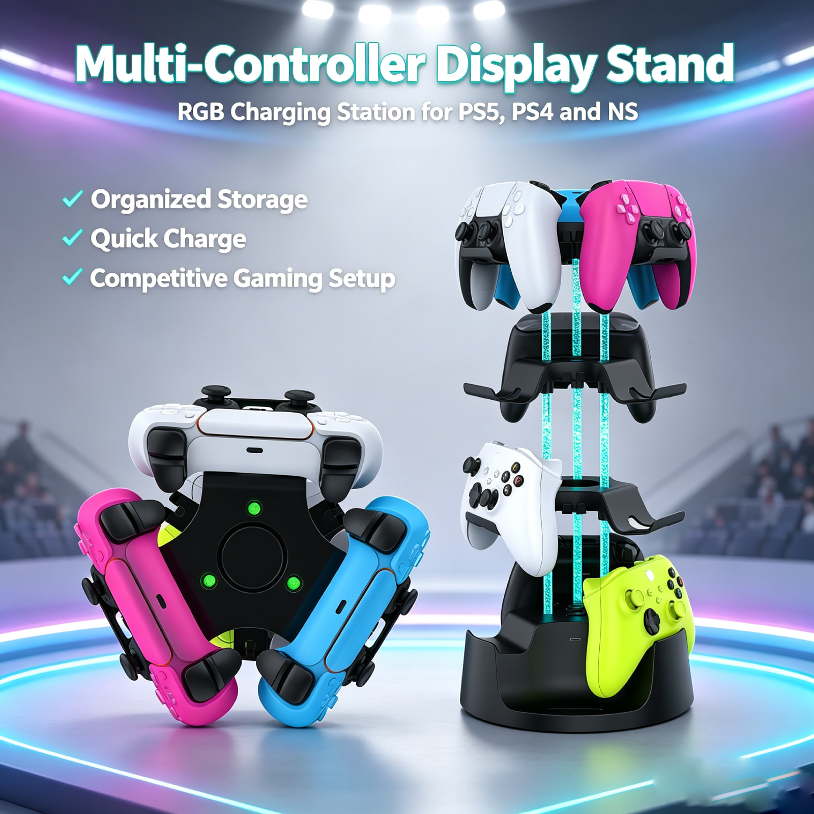 ユニバーサルコントローラースタンド スイッチ2 PS5 PS - Controller Charging Stand のレビューと価格